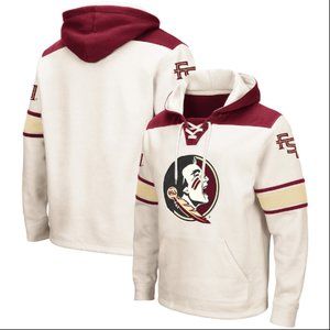 Men's Colosseum Cream Florida State Seminoles 2.0 Lace-up Hoodie